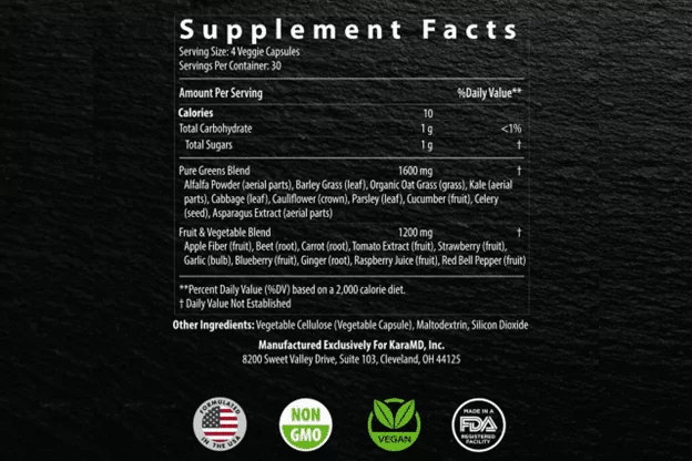 KaraMD Pure Nature Supplement Facts